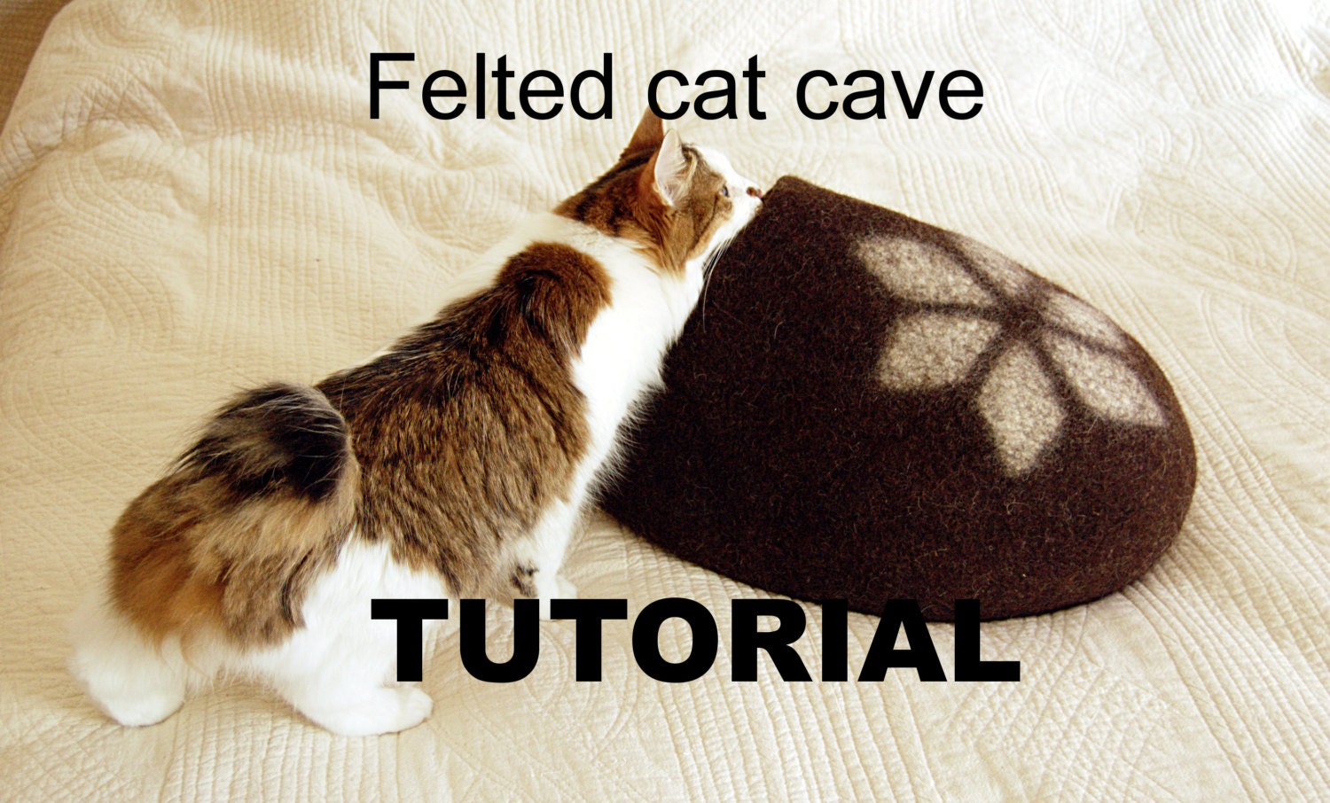Felt cat cave tutorial cat bed pattern downloadable PDF