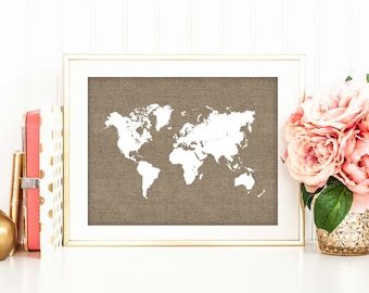 Travel Home Decor wanderbloom 16 x 20 paper print wanderlust art map print travel Rustic Chic Office Decor Burlap World Map Print Travel Poster Nursery Art Travel Home Decor view in gallery add some adventure to your interiors with travel inspired black and white canvas Rustic Chic Office Decor Burlap World Map Print Travel Poster Nursery Art