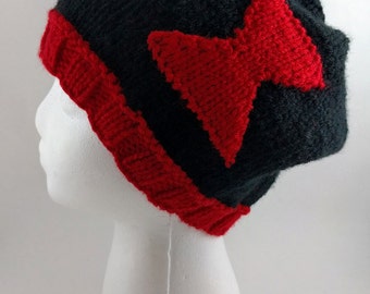 Black Widow Knit Slouchy Beanie - MADE TO ORDER