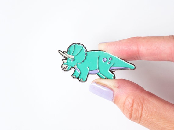 Triceratops Dinosaur Enamel Pin Designosaur By Designosauryeah 