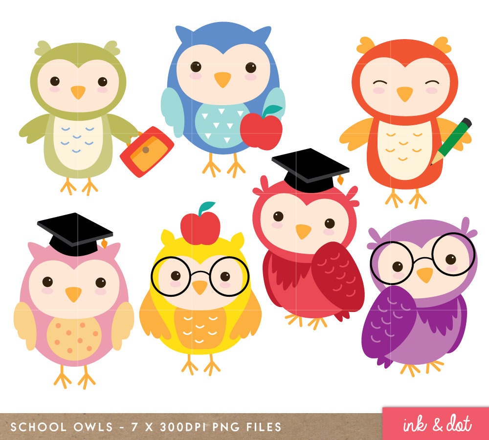 Owl Clip art, School Digital Owl clipart, Scrapbook ...