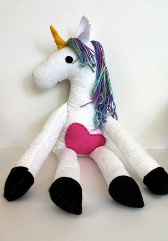 Big Unicorn Stuffed Animal Plush with Magical by MadeByShellmo
