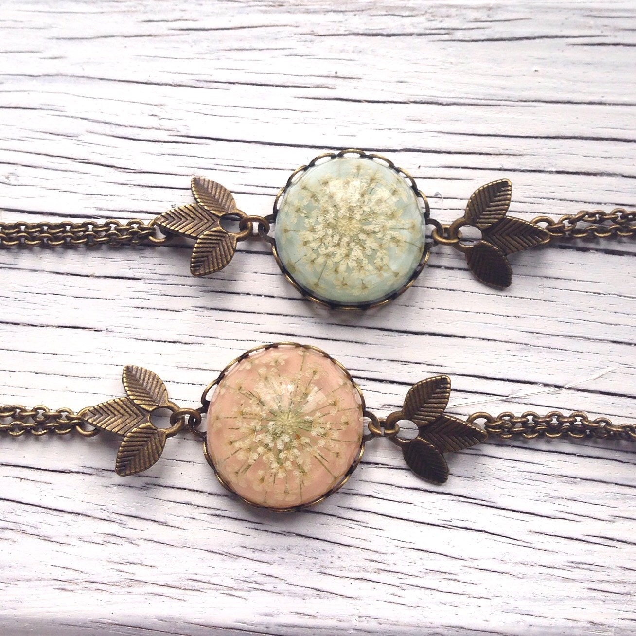 Shabby chic jewelry Unique jewelry flower bracelet bronze
