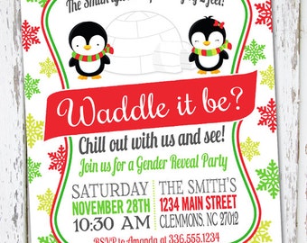 Winter Gender Reveal Invite