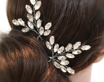 Wedding Hair Pins, Bridal Hair Pins Rhinestone Headpiece, wedding hair accessories bridal headpiece, hair pins silver, rhinestone hair pins