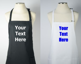 Personalized Apron, Two Pockets, Adjustable Neck Strap, Create Your Own Apron, Custom Aprons, Personalized Gift Idea