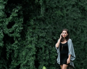 Rose Kimono Cardigan / More Colors! / Heather Gray / Grey / Gold Buttons / High-Low / Loose Cardigan / Fall Fashion / Holiday Fashion