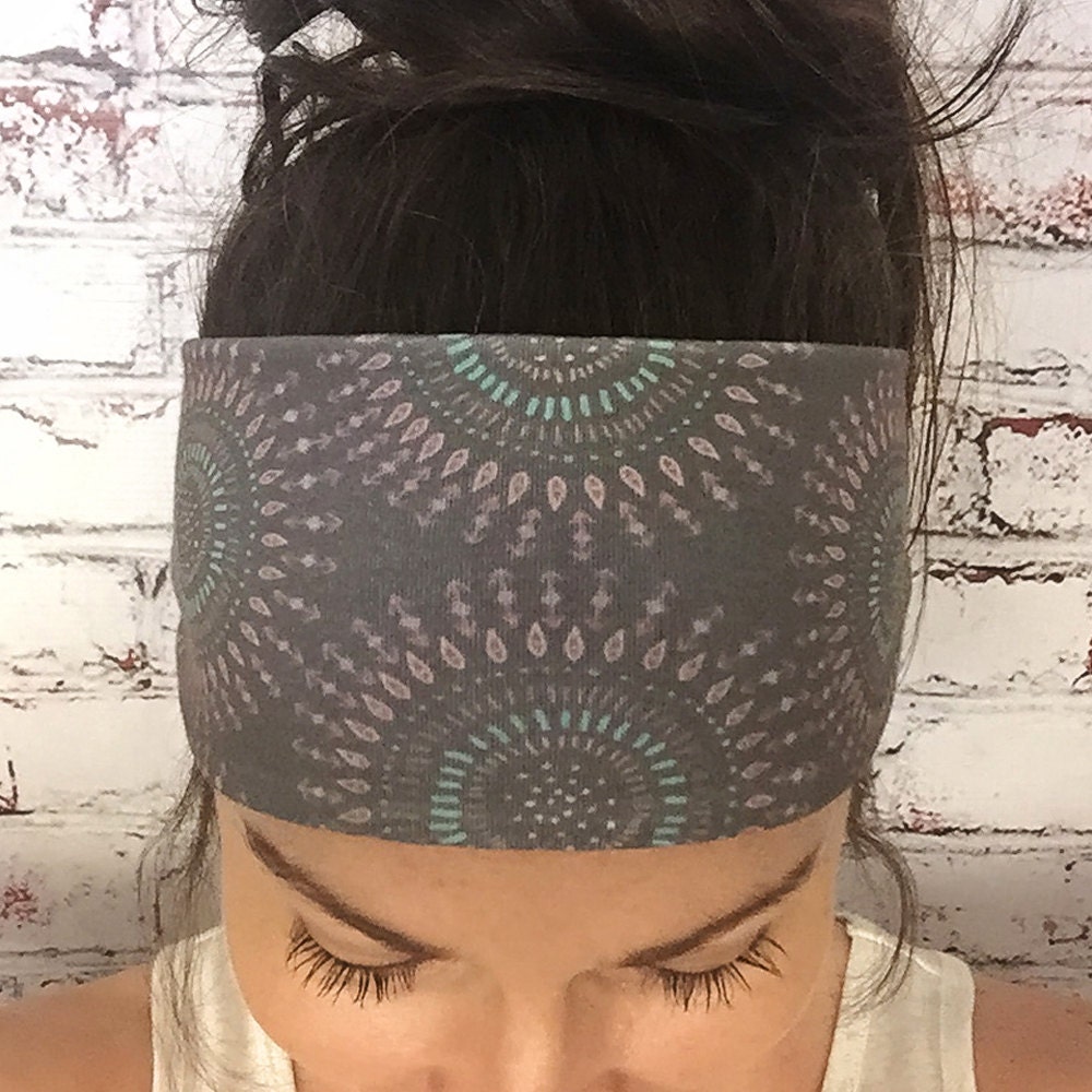 Yoga Headband Boho Tribal Circles Brown Eco Friendly
