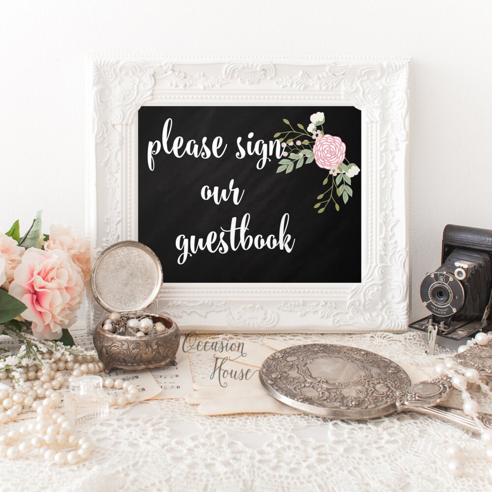Please Sign Our Guestbook Chalkboard Wedding Sign by OccasionHouse