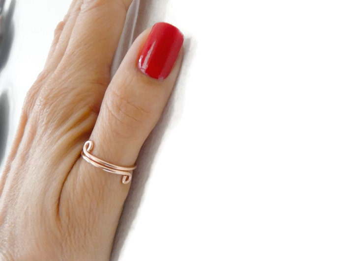 Thumb Ring Adjustable Rose Gold Filled Ring Multifinger Woman
