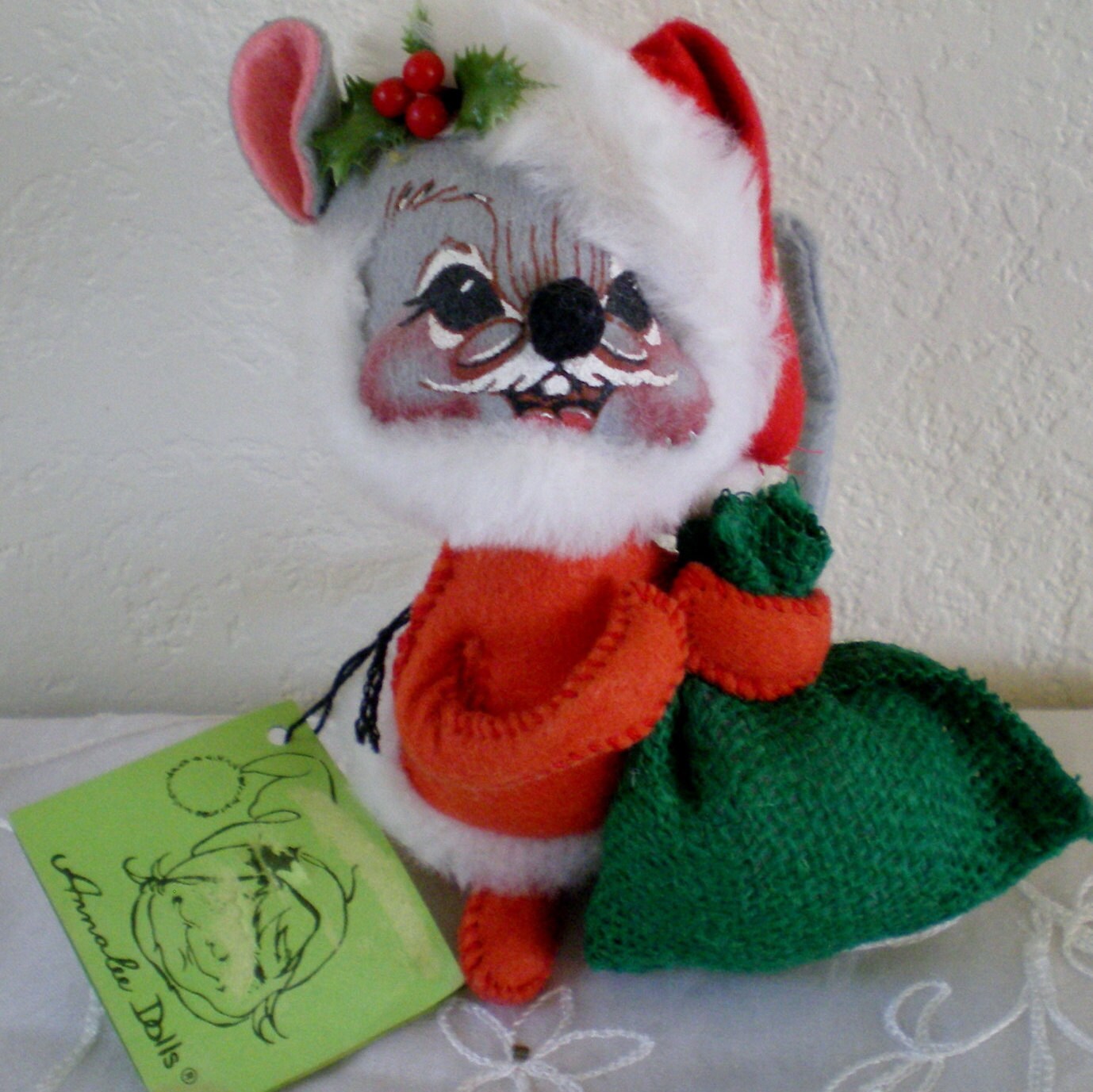 Annalee Vintage Mobilitee Dolls 1967 Christmas Santa Mouse