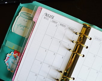 Personal Size Inserts, Month on Two Pages, PRINTED Personal Inserts, 12 Months