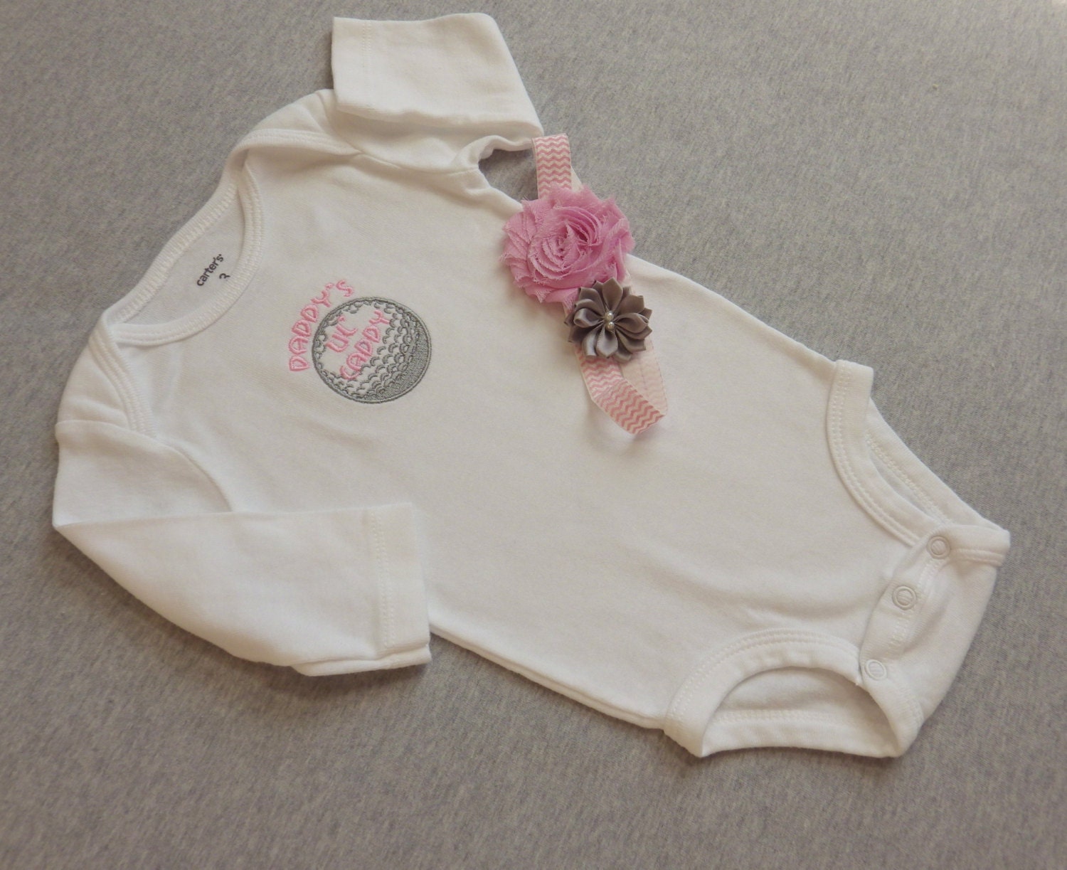 Baby Girl Golf Outfit. Daddy's Little Caddy. Embroidered