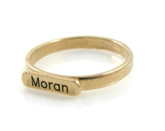 14K Gold name ring. Gold ring. Personalized name ring. Word ring. Name gold ring. Dainty gold ring. Unisex ring. Personalized jewelry.