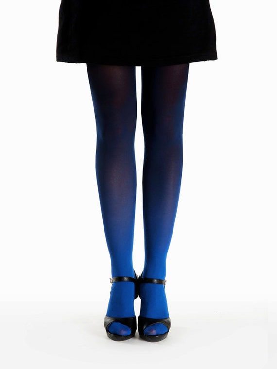Ombre tights blue-black by virivee on Etsy