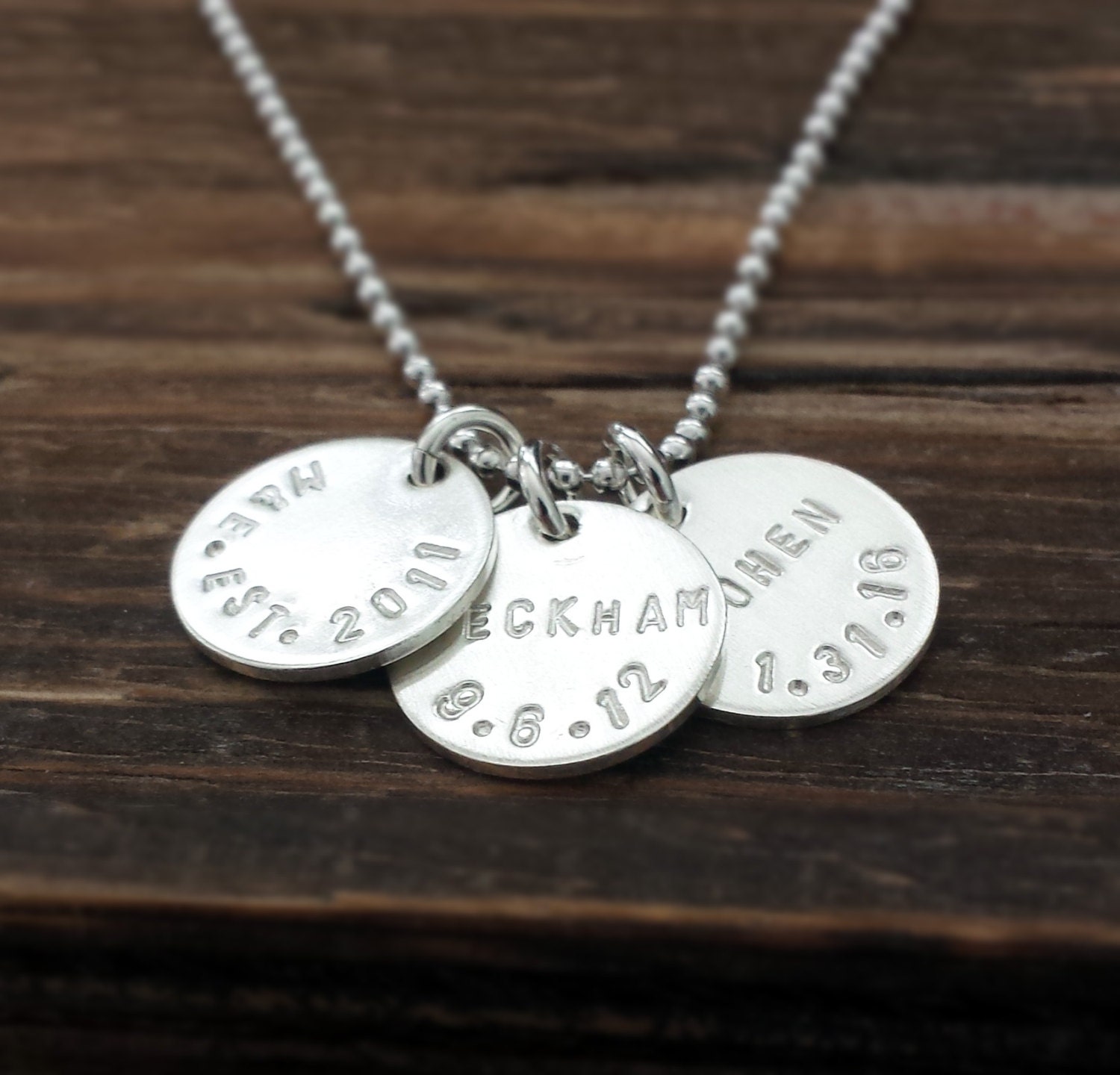 Custom Name and Birthdate Necklace, Personalized Kids Name Necklace ...