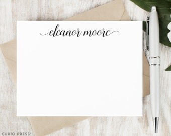 Personalized Note Card Set / Script Personalized Stationary / Calligraphy Stationery Personalized Notecard / Personalised // GRACEFUL SCRIPT