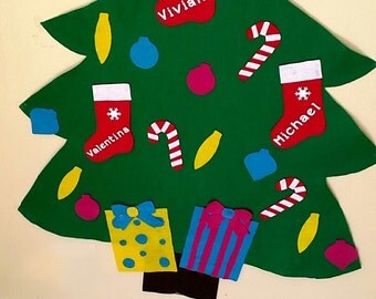 Adorable Personalized Felt Christmas Tree For Pretend Play