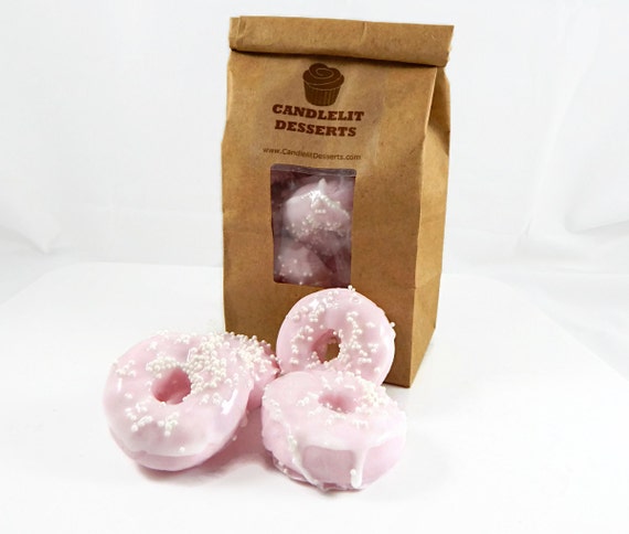 Mini Pink Sprinkle Doughnut Soaps - Eight Pack in a Bakery Bag
