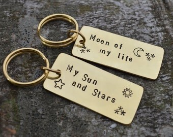 Game of Thrones, Khaleesi, Anniversary Gifts, Boyfriend Gift, Moon of My Life, My Sun and Stars, Couple Keychains, Game of Thrones Jewelry