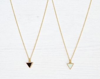 Dainty Triangle Necklace // Epoxy Necklace // Gold-Plated Necklace // Dainty Layering Necklace // dainty gold necklace // tiny gold necklace