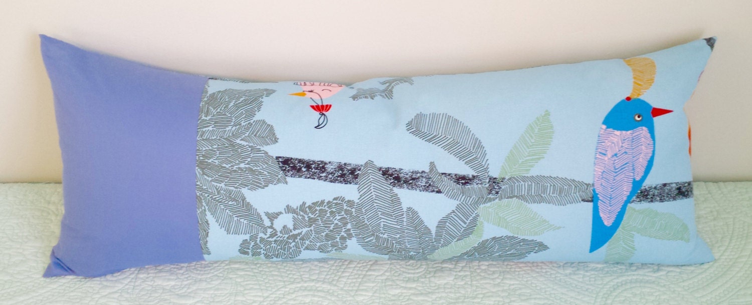 RESERVED Large 14x36 Pillow Cover ONLY Ikea Blue Birds