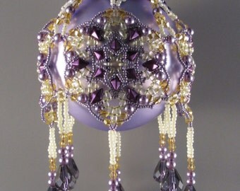 Snow Diamond Beaded Christmas Ornament Cover Pattern