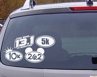 6" Marathon 5k, 10k, 13.1, 26.2 Oval Die Cut Vinyl Decal Sticker
