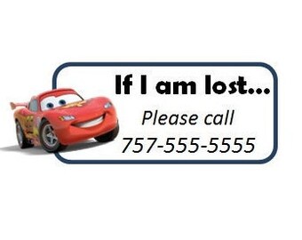 Set of 8+ Custom Temporary Tattoos - Emergency Contact Info / If Lost