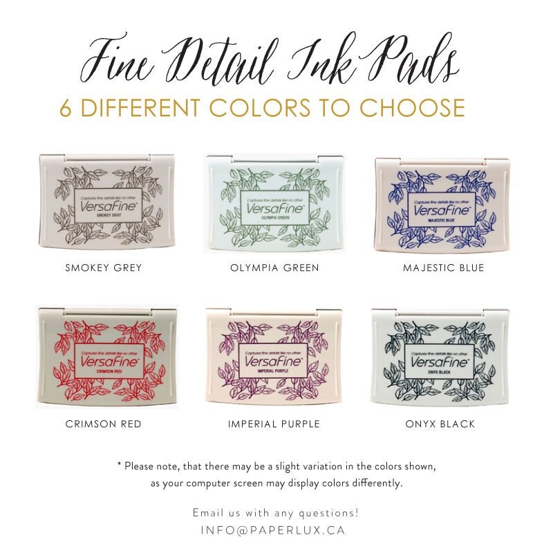 VersaFine PigmentBased Ink Pads Rubber Stamp Pad 6 Colors