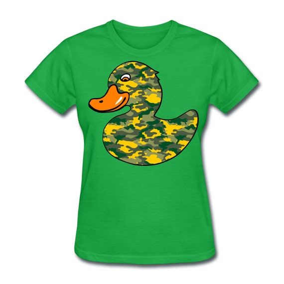 Women's Camo Rubber Ducky TShirt for Hunting by SportswearTees