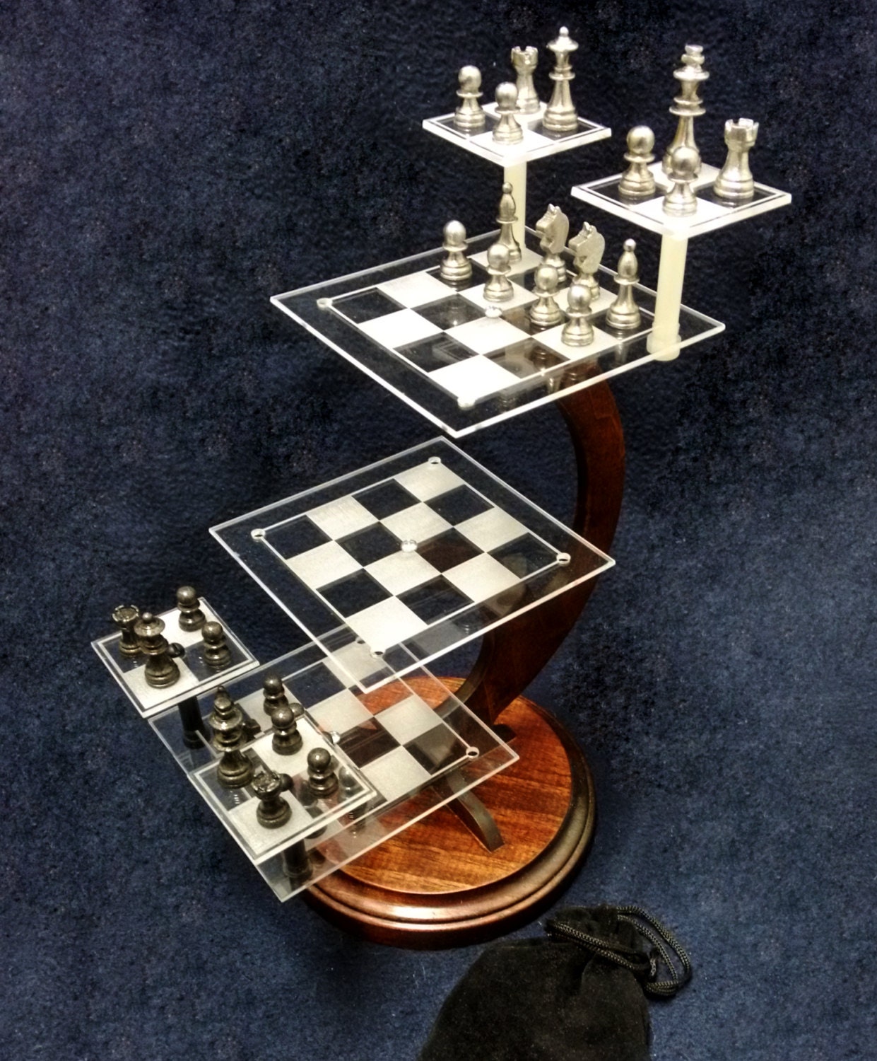 Tri Dimensional Chess Set Desktop Version Miniature By Mdbuch15