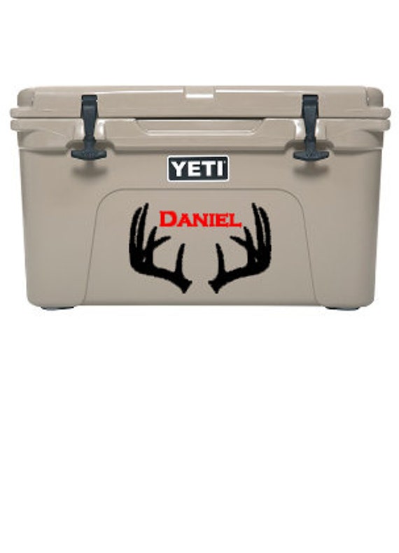 Yeti Cooler Hunter Personalized Vinyl Decal Antler Decal