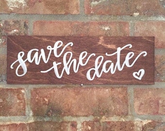 save the date sign / engagement photoshoot / engagement announcement wooden custom sign.