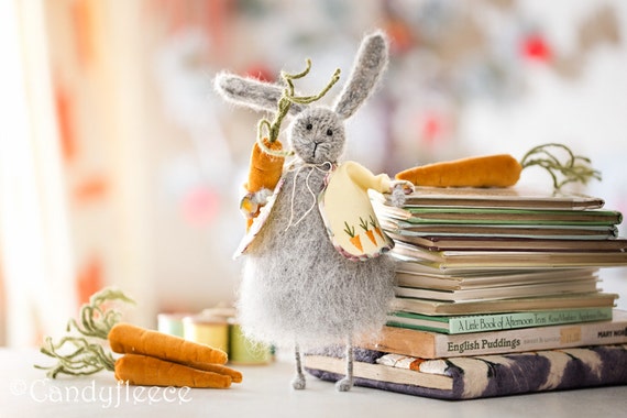 Stuffed Bunny Rabbit Plush - Easter Decoration - Stuffed Bunny - Knitted Doll