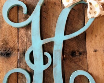 Front door decor, Front door hanger, monogram door hanger, single monogram, wood monogram,