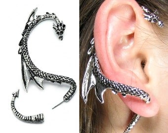 Dragon Ear Cuff Wrap - Game of Thrones Inspired Dragon Earring, Dragons Jewelry