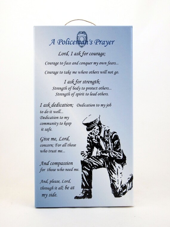 Policeman's Prayer Sign by BloomwoodOriginals on Etsy