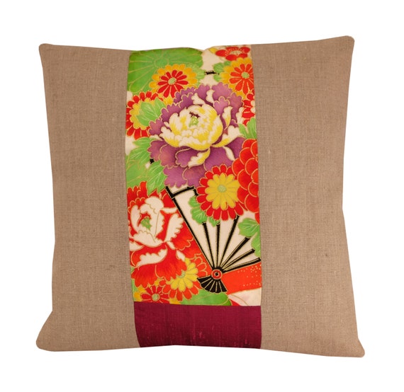 Japanese Kimono Pillow Cover 40x40cm Colourful by Diversecushions