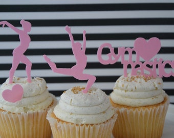 Gymnastics cupcake topper, edible, precut, , Cupcake Topper, edible edible topper, frozen theme party,