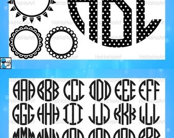 Three Letters Circle With Holes Monogram - Cutting Files Svg Png Jpg Eps Dxf Digital Graphic Design Instant Download Commercial Use (00876c)