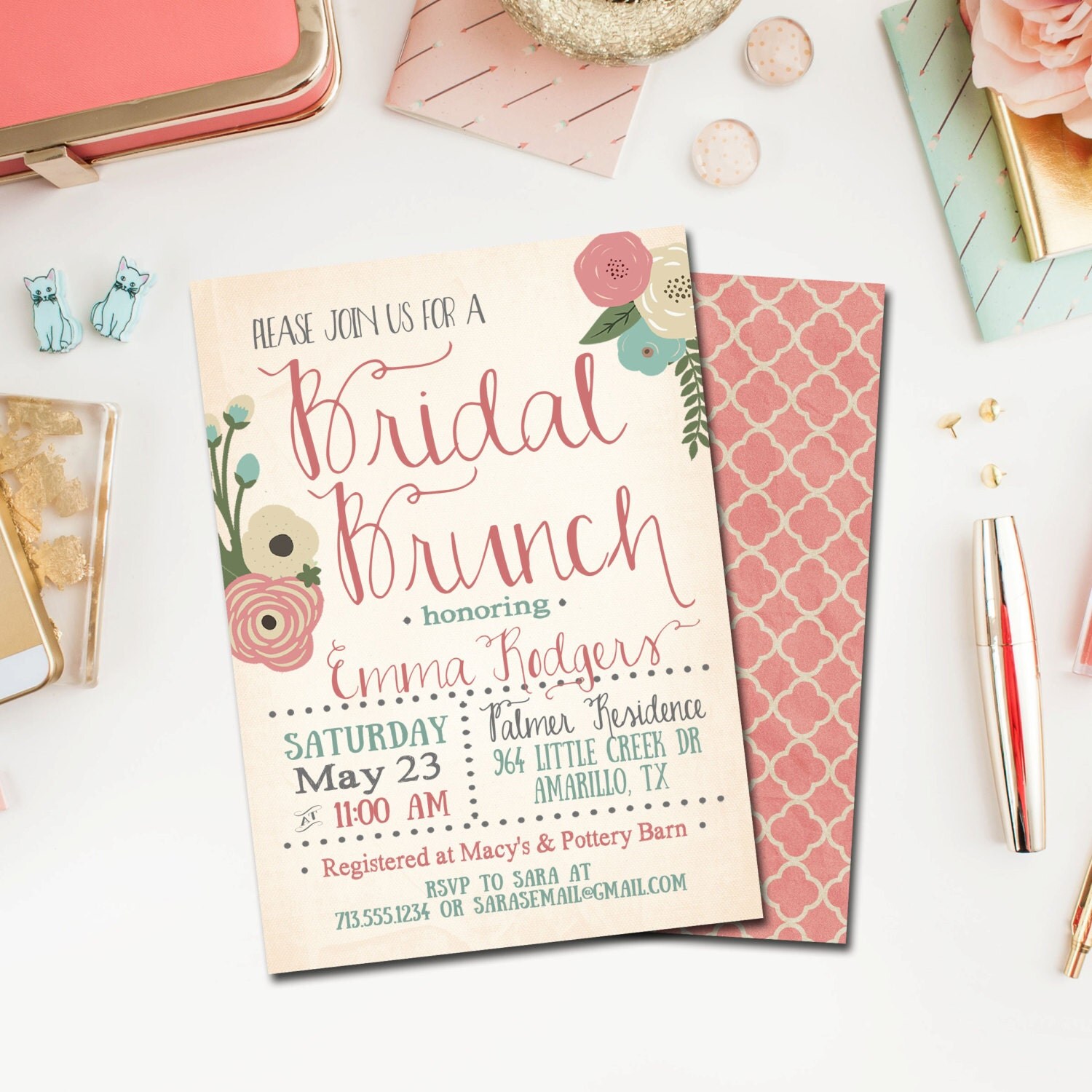 Bridal Shower Invitation Bridal Shower Invite By Artbyheartprints