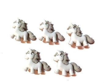 Unicorn Buttons Jesse James Buttons Once Upon A Time Dress It Up Buttons Set of 5 Shank Back - 84 B