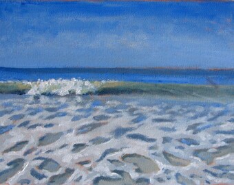 original acrylic painting, beach painting, sea painting, summer painting, small painting, acrylics on canvas, mini art
