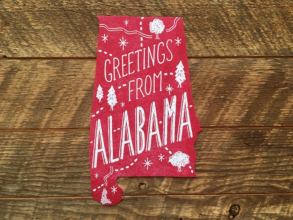 Printable Alabama Post Card