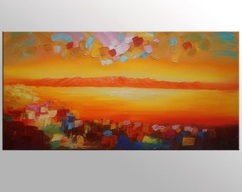 Large Oil Painting, Oil Painting Abstract, Livingroom Canvas Art, Large Art, Landscape Painting, Abstract Art, Canvas Wall Art, Modern Art