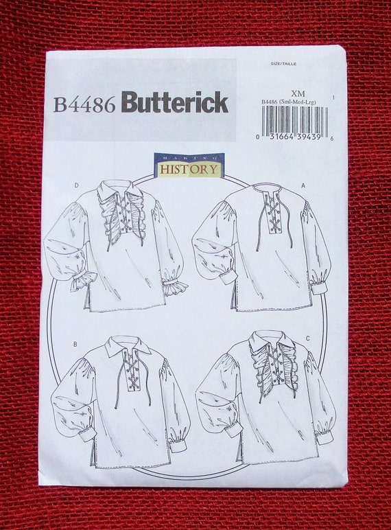 Butterick Historical Sewing Pattern B4486 Poet Shirt Tunic