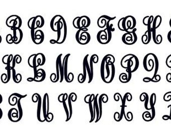 Fancy Monogram Font - 4 Sizes 1.5 inch, 2 inch, 2.5 inch, 3 inch - Perfect for Monogramming Shirts, Bags, Boots- PES Format- Sew Perfect
