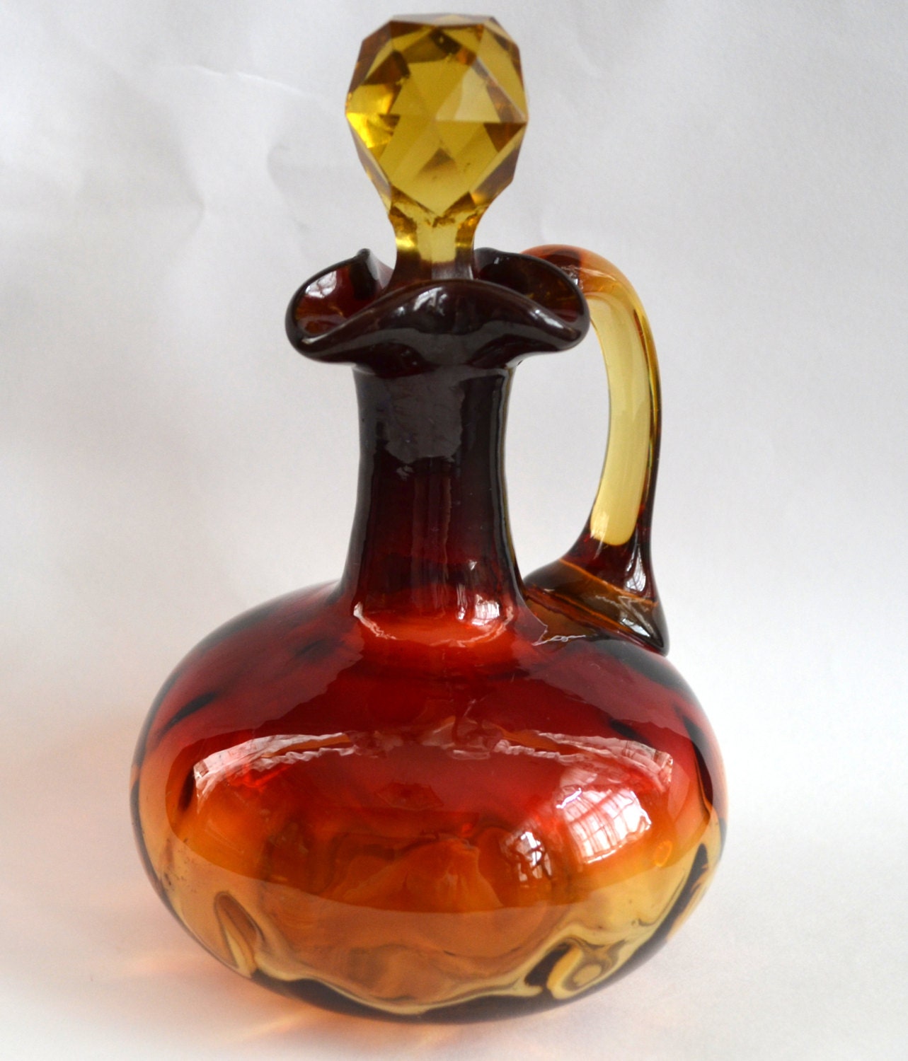 Download Mt Washington Antique Amberina Glass Cruet Applied Amber | Etsy