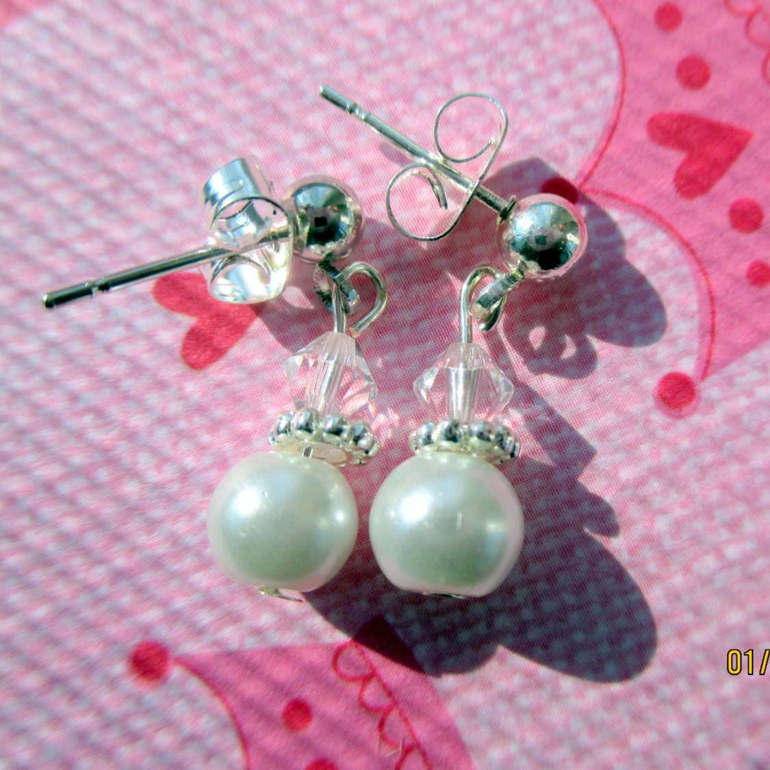 Children's clip on earringsgirls pearl by StoryBookEarrings